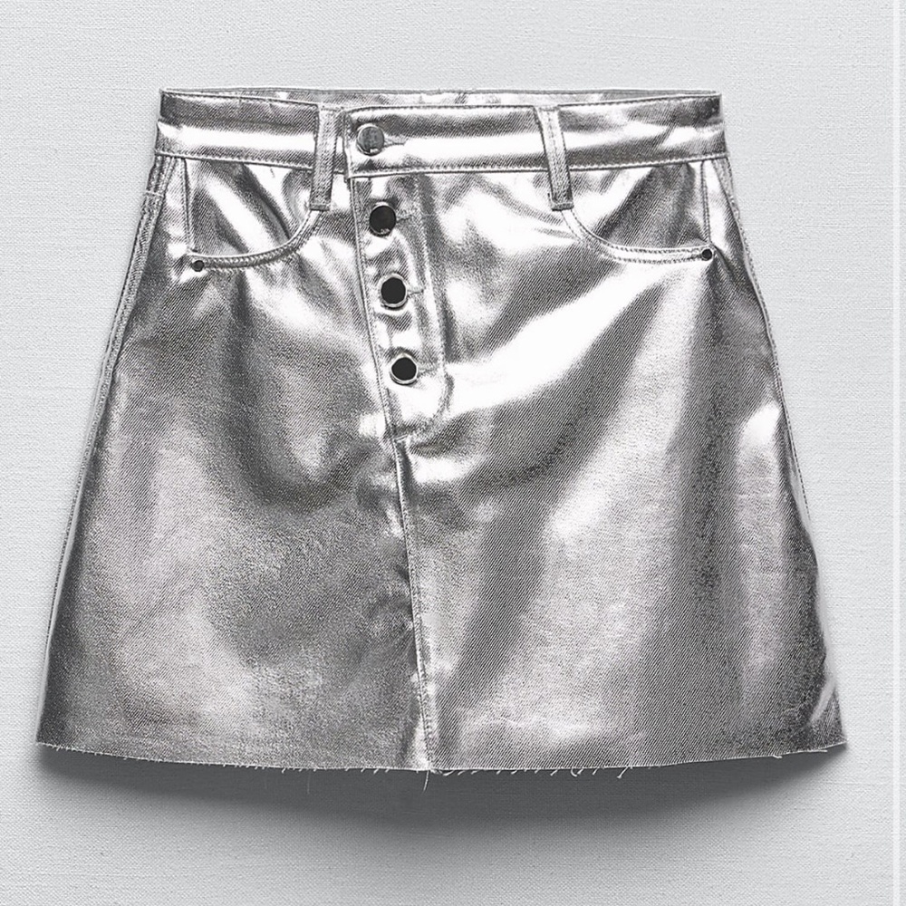Zara Silver Mini Skirt